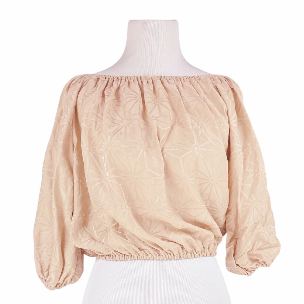 STONE COLD FOX Rumi Silk Off-The-Shoulder Cropped Blouse Dusty Rose Size XS/S - Picture 3 of 8
